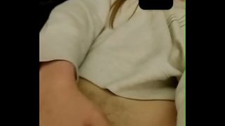 Barley Legal Teen Slut Leah Elli Plays with Pussy and Nearly Gets Caught